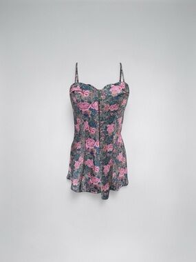 Vintage Victoria’s Secret Gold Label Satin Floral Slip Dress S Y2K Fairycore